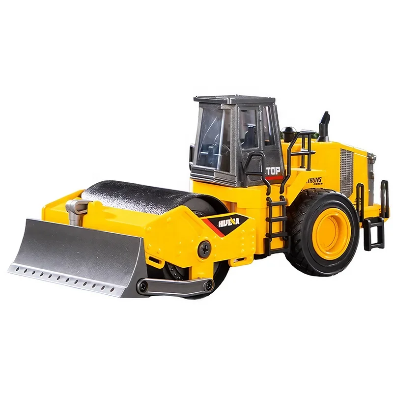 Huina 1154 1:35 Scale ABS Aluminum Alloy Metal Diecast Static Road Roller Wheel Loader Engineering Vehicle Model Toy