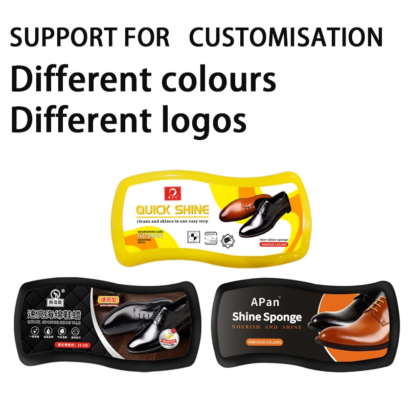 Hot Sale Plastic Hotel Shoe Shine Sponge  Cleaner Shoe Polish  Brown Black Natural Leather Shoe Care Instant Self Shine Sponge