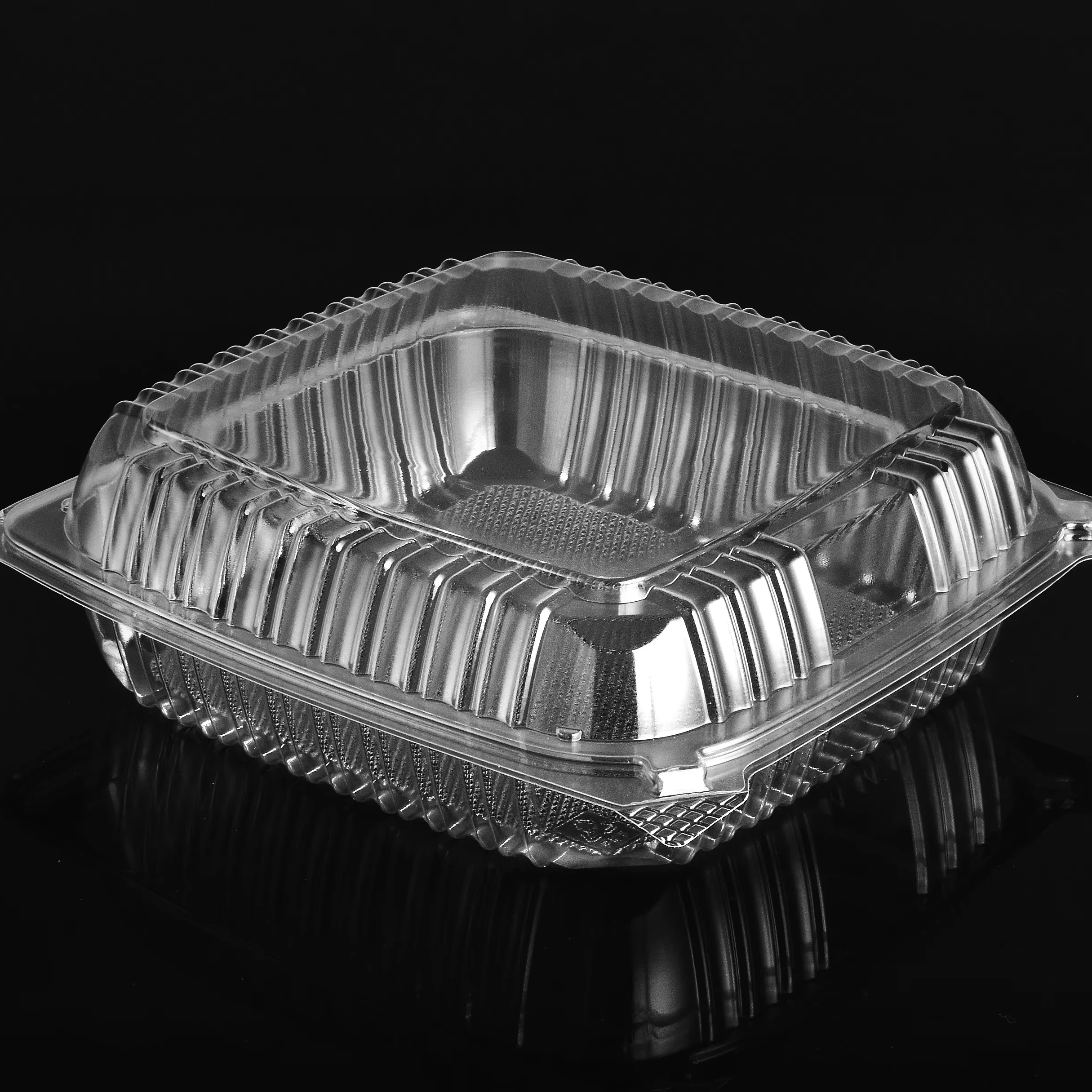 Fruits Vegetable Clear Snap Locked Container Pet Transparent Plastic Fast Food Packaging Takeaway Box