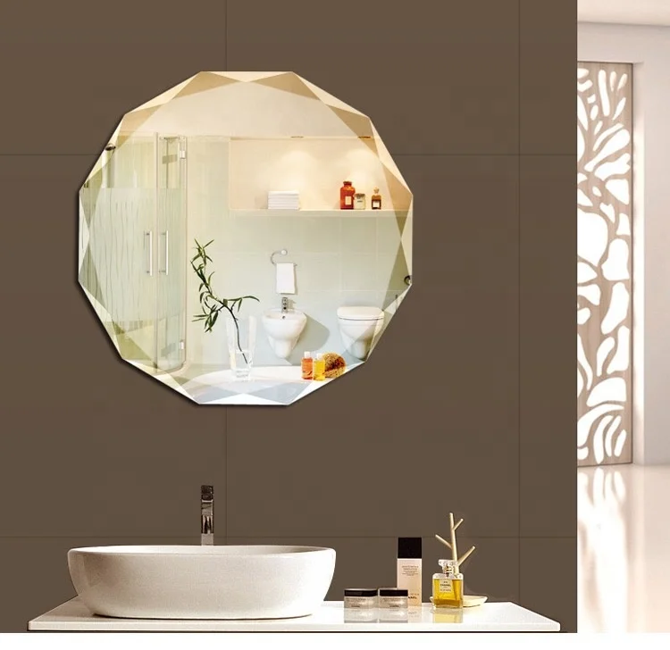 Frameless safety decorative wall mirror vinyl back film furniture mirror for bathroom