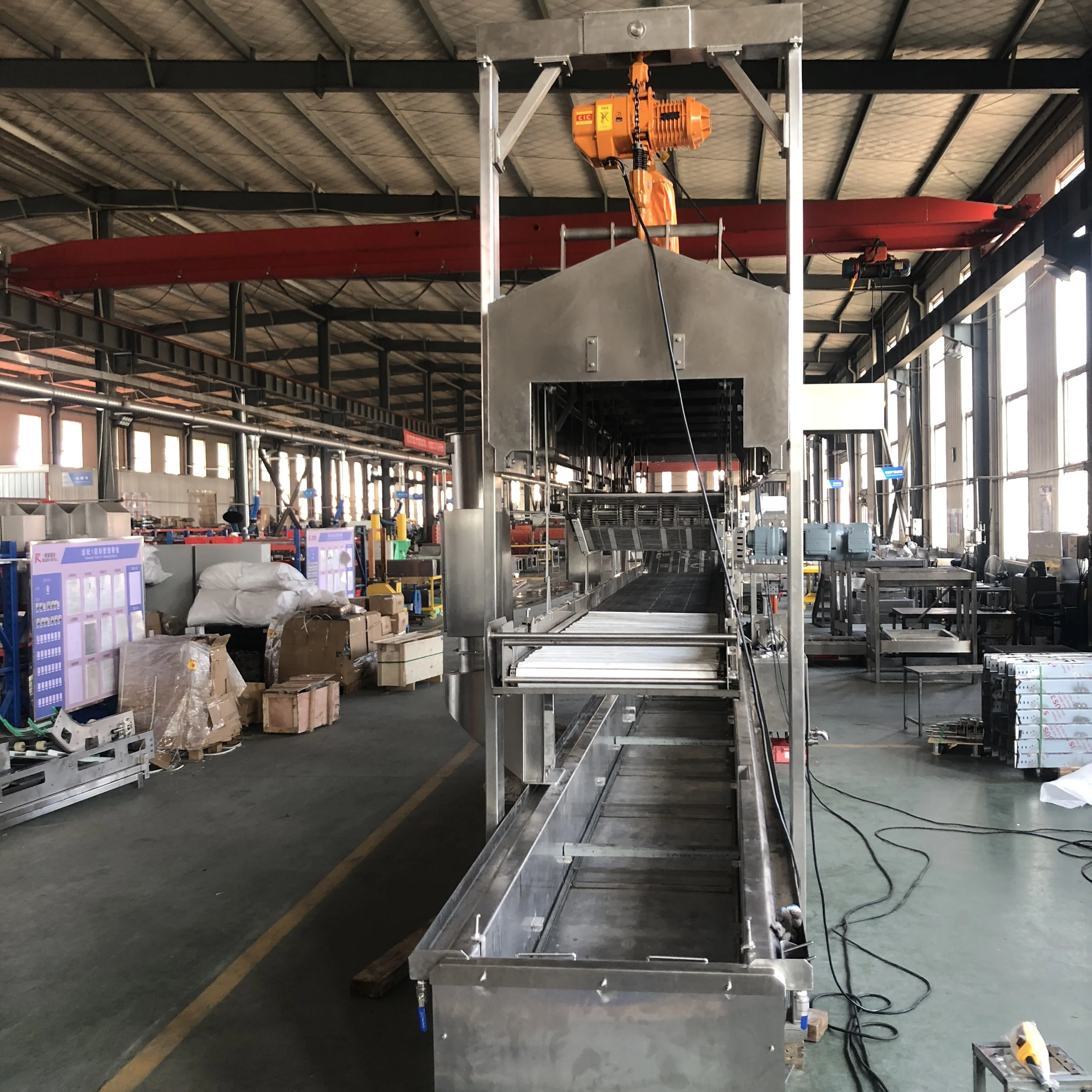 french fries production line  electric potato chips  continuous frying machine