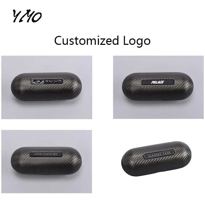 2022 New Carbon Fiber Material Sunglass Case Black Leather Men Eyewear Case Ladies Glass Holder Protect Logo Customized Case