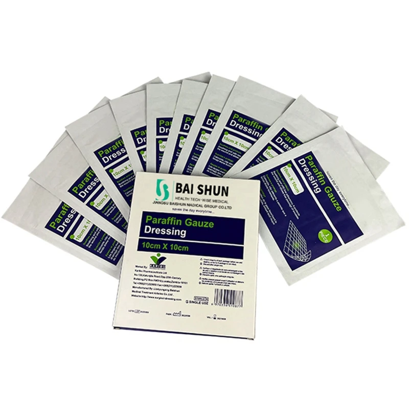 China manufacturer low cost custom size sterile medical wound dressing paraffin gauze for hospital