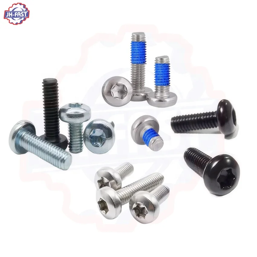 Custom Carbon stainless steel black trox screw 6x55 5x50 m2.5 m3 m4 m5 m6 m8 pan head torx nylon patch locking screw