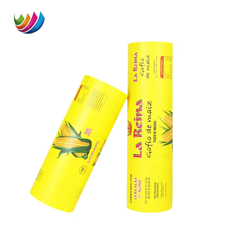 Corn Packaging Bags Custom Logo Food Grade Aluminum Foil Flexible Sachet Back Sealing Corn Packaging Plastic Film Roll For Food