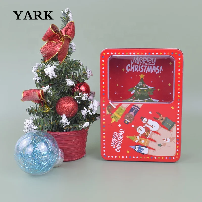 Custom christmas tin box chocolate candy tinplate cans christmas gift boxes