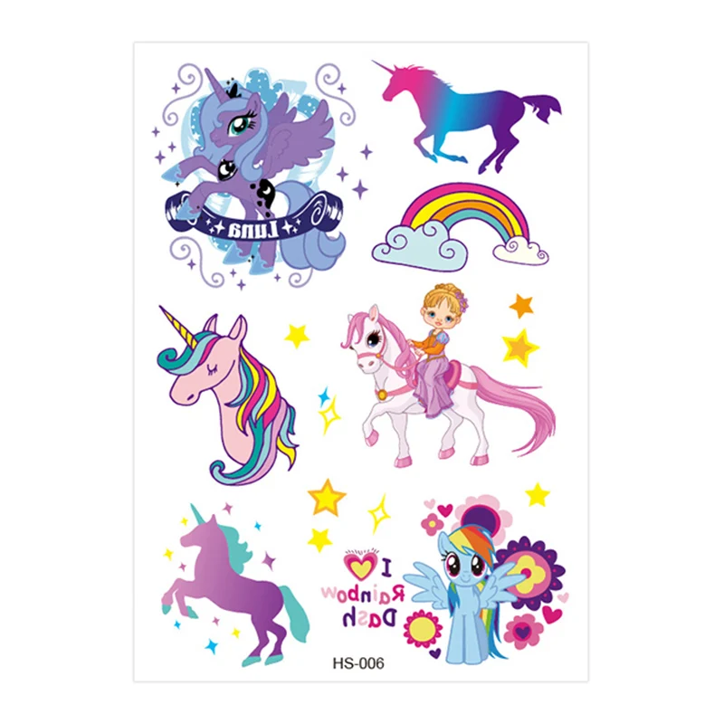 В наличии милые животные Мультяшные наклейки водостойкие Переводные временные Блестящие Татуировки для детей
