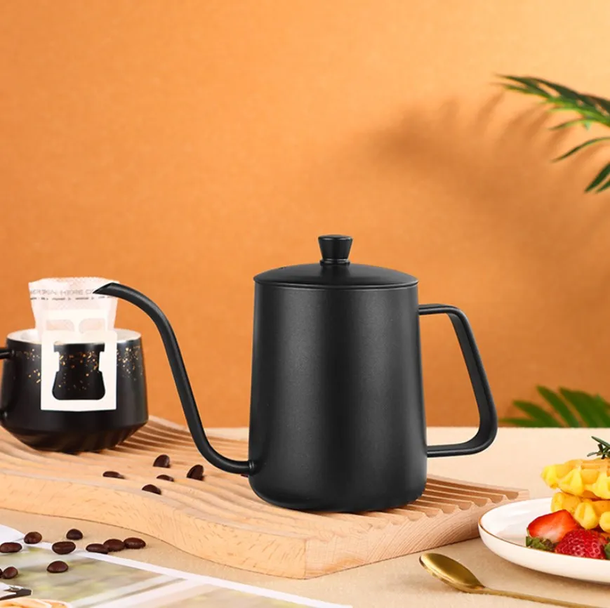 Stainless Steel Thin Mouth Drip Kettle Pour Over Espresso Brewing Tea Coffee Kettle Gooseneck