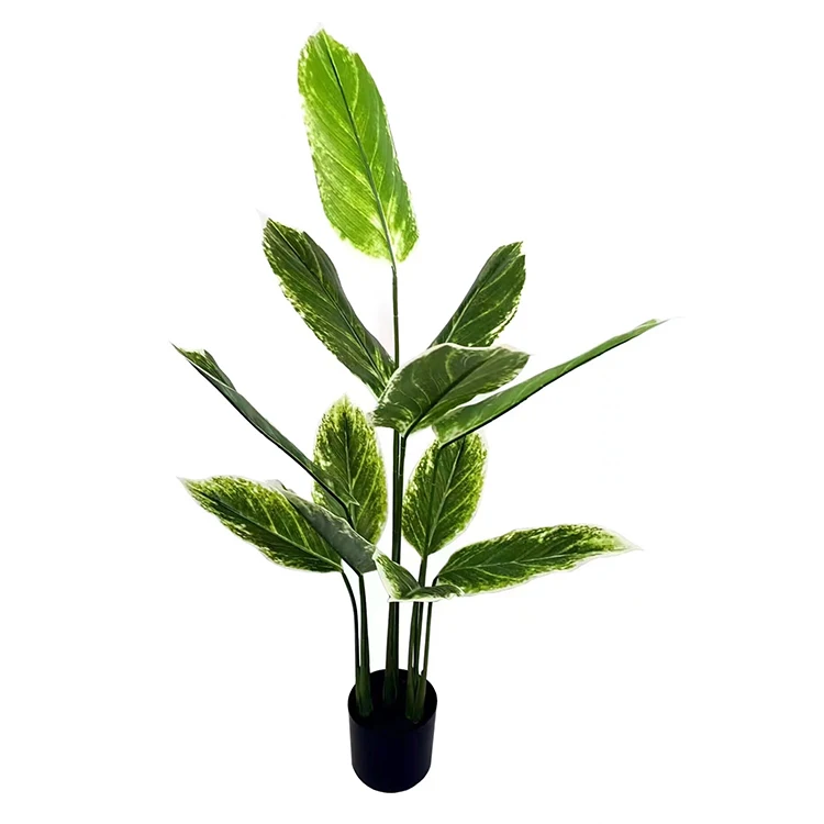 Fake Bird of Paradise Decoration Plant Plastic Traveler Artificial Tree Leaves Banana