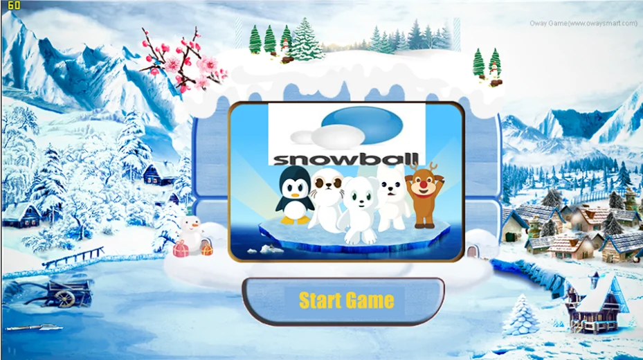 Multimedia portable interactive Whiteboard projection screen snow ball games for indoor immersive game playground