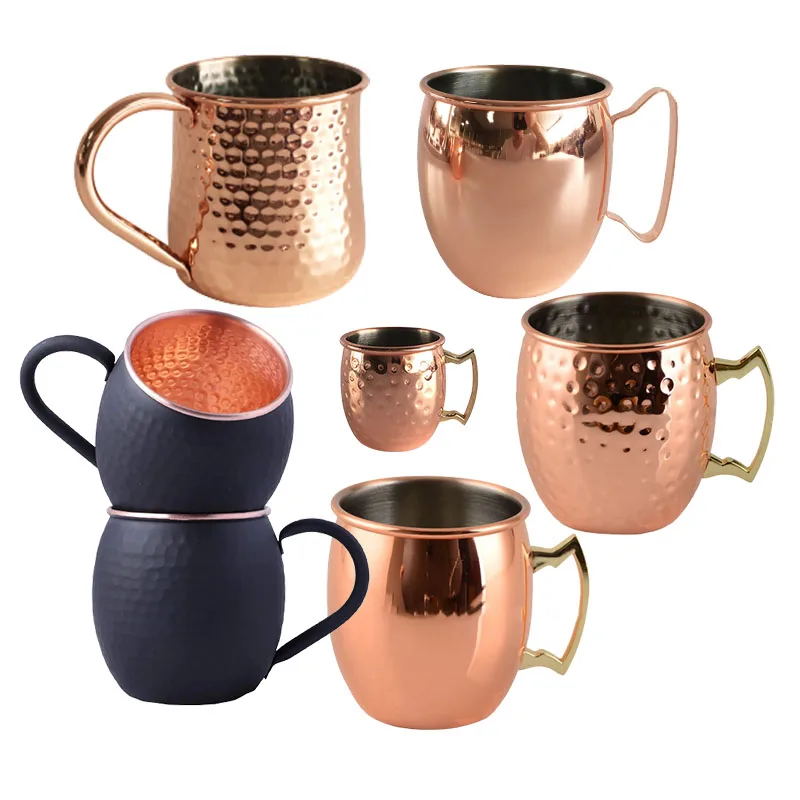 Spray paint electroplated 12oz 16oz 18oz 20oz stainless steel silver gold moscow mule copper mug laser printing stamping logo