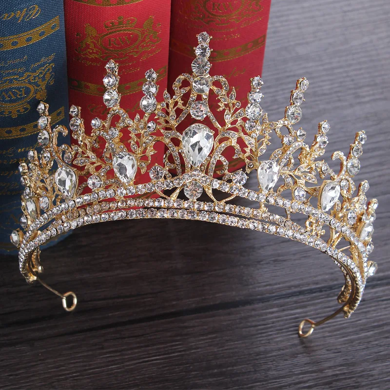 Luxury Sparkly Handmade Rhinestone Birthday Party Bridal Wedding Hair Accessories Crown Tiara For Bride