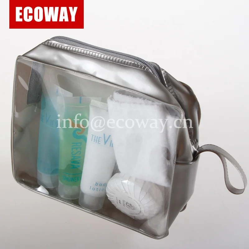 hotel amenities kit with bag airline clear toiletry bag