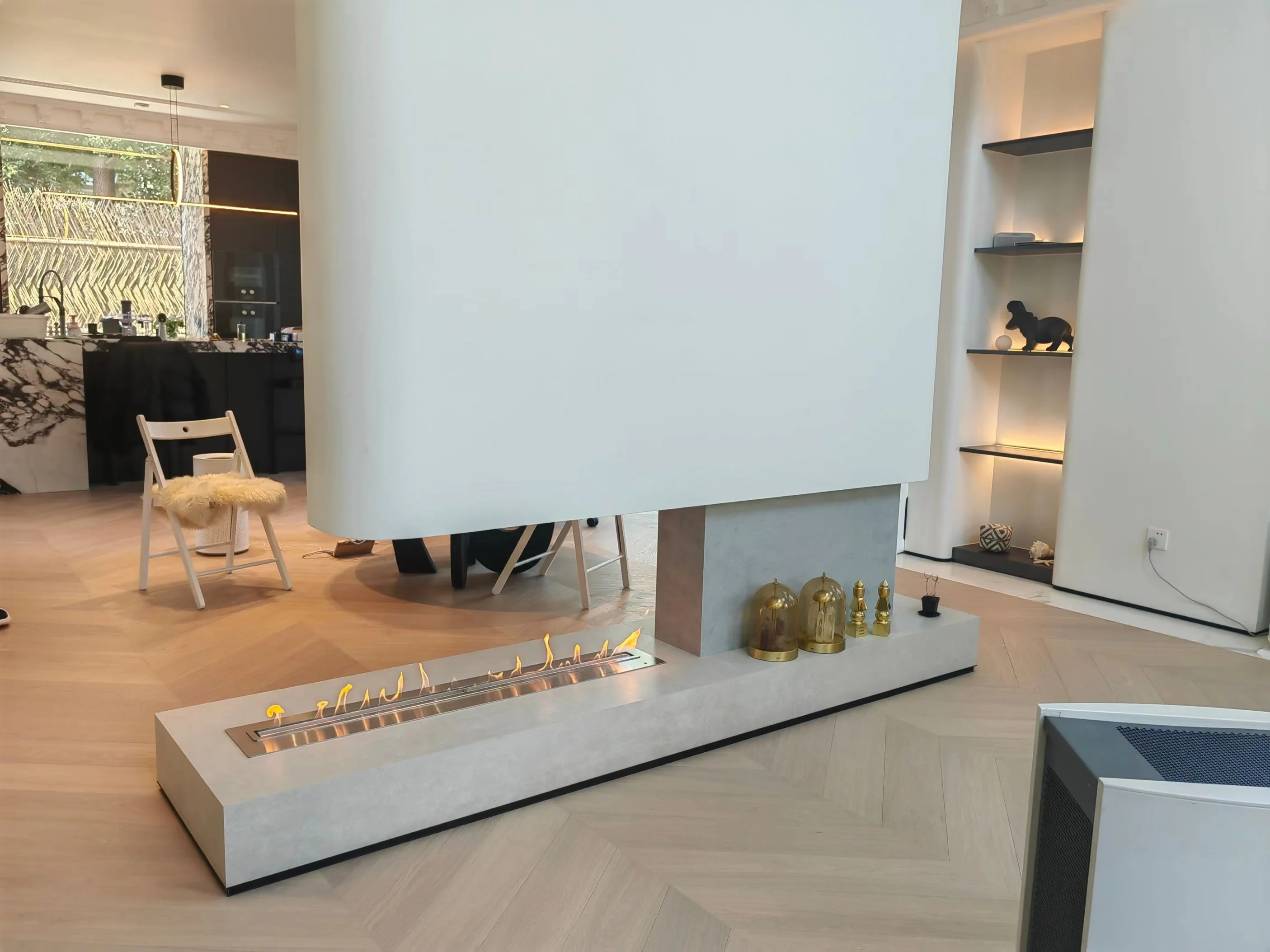 Modern Design Electric Fireplace Smart Burner Bio Ethanol Burner Indoor/Outdoor Freestanding Insert Steel Metal Fireplaces