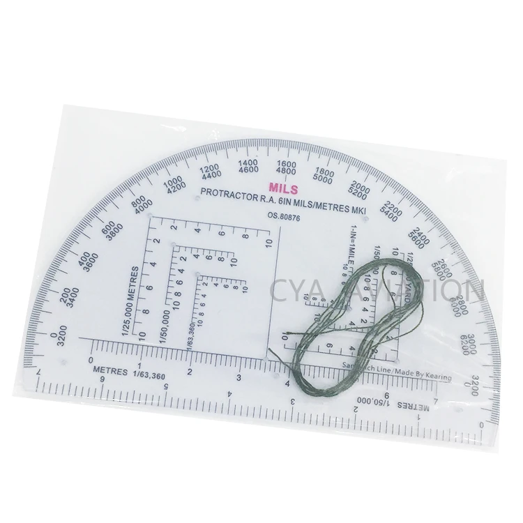 NATO approved Semi circle Protractor 6' dia for military soldiers map reading