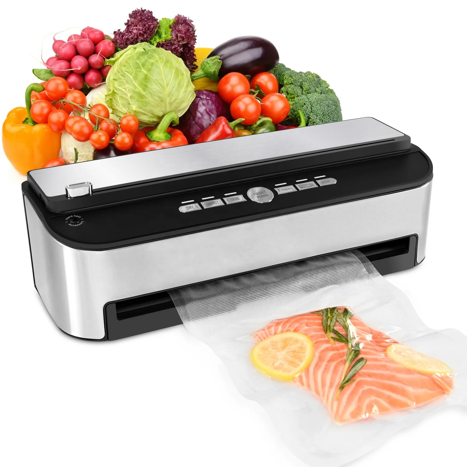 Washable Chamber LED Display -80Kpa Vacuum Suction Roller Space Vacuum Sealer