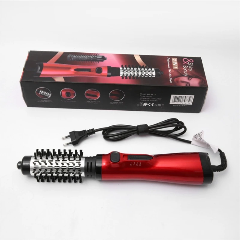 2024 Electric Hair Curl Styler 360 degree Rotating 2-in-1 Titanium Blow Dryer Brush for All Hair Types Hot Air Brush in One