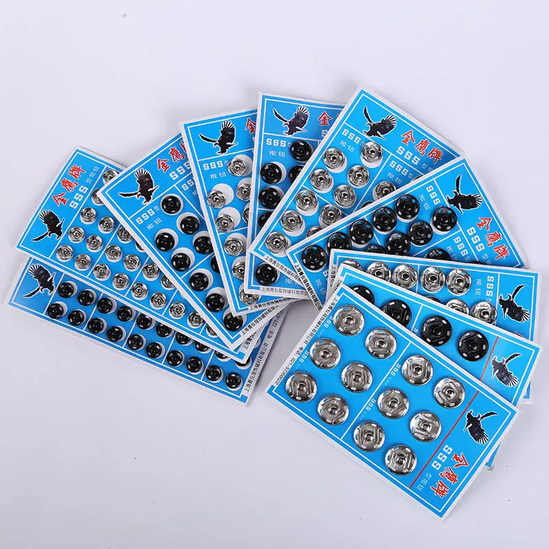 10/12/14/16 mm Black/Silver Metal Snap Fasteners Press Button Stud Sewing Garment Accessories G0607