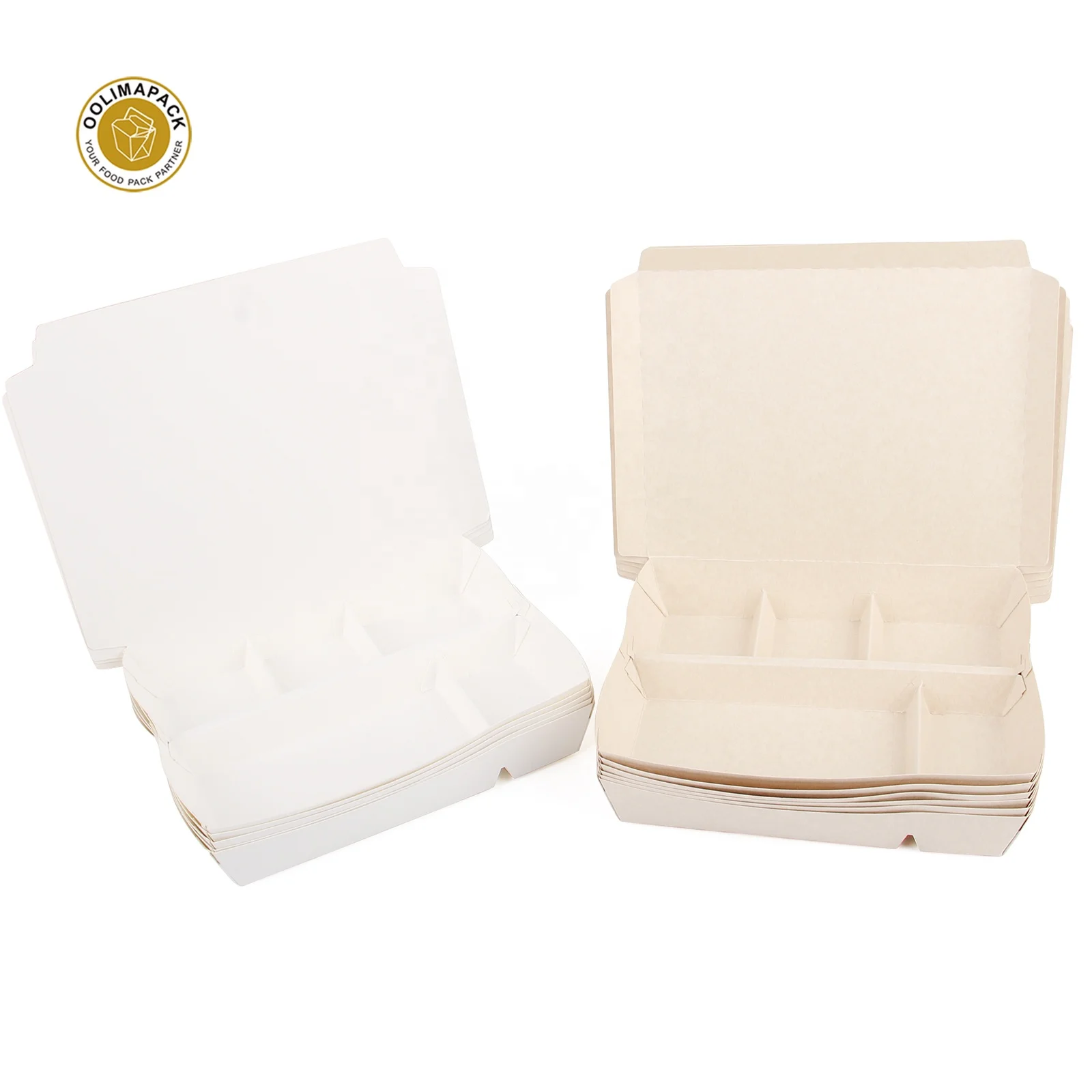 Hot Sale Biodegradable Bento Box Square Airtight Fast Food Container 5 Compartment Lunch Box