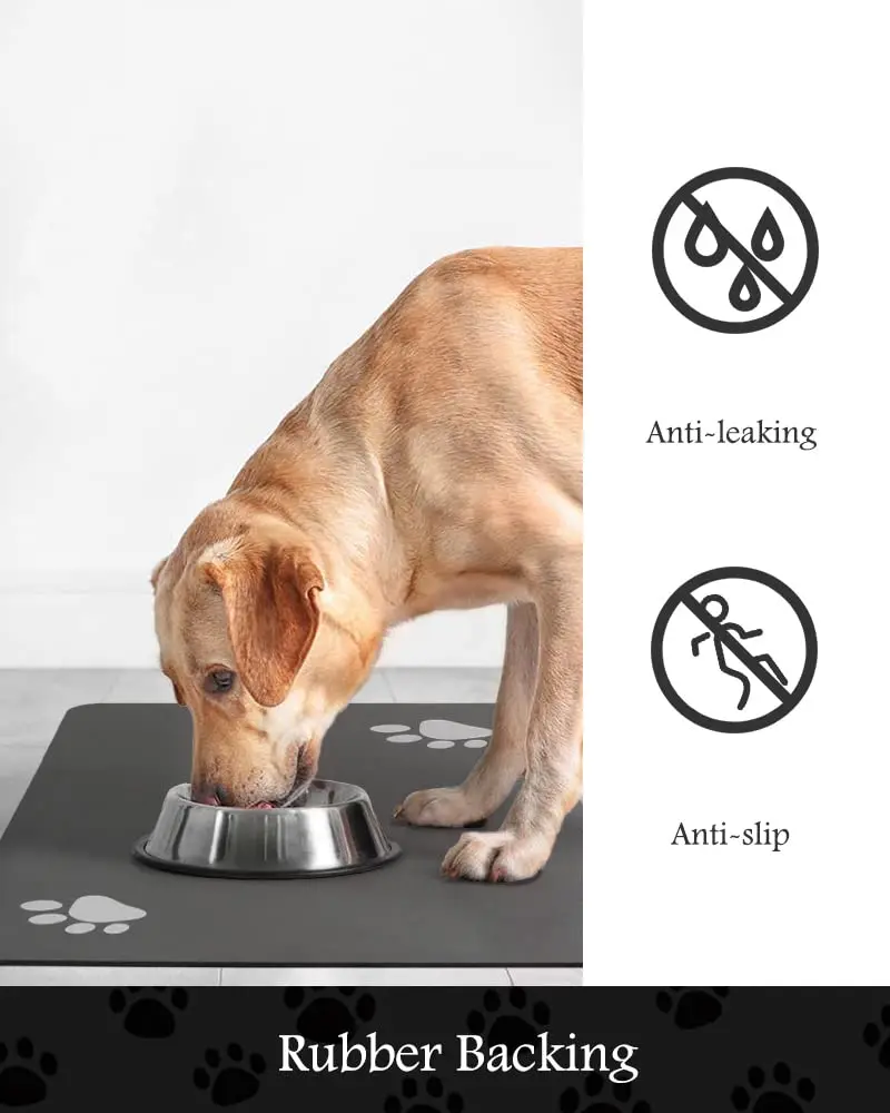 Pet Feeding Mat-Absorbent Dog Mat for Food and Water Bowl-No Stains Quick Dry Dog Water Dispenser Mat