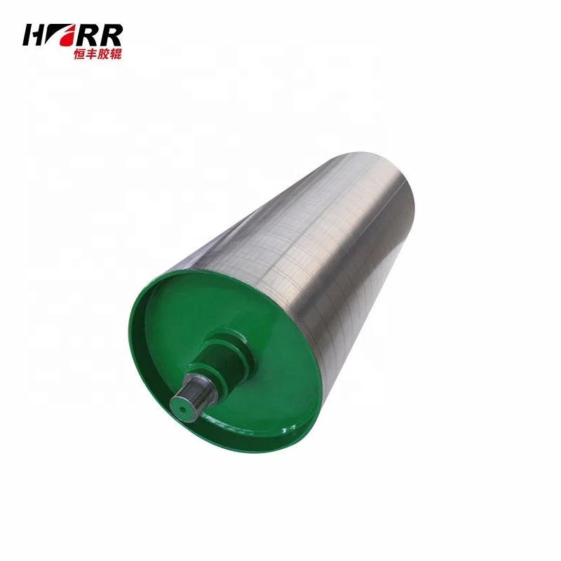 heavy duty motor drum drive roller  rubber steel roller for mining belt conveyor system