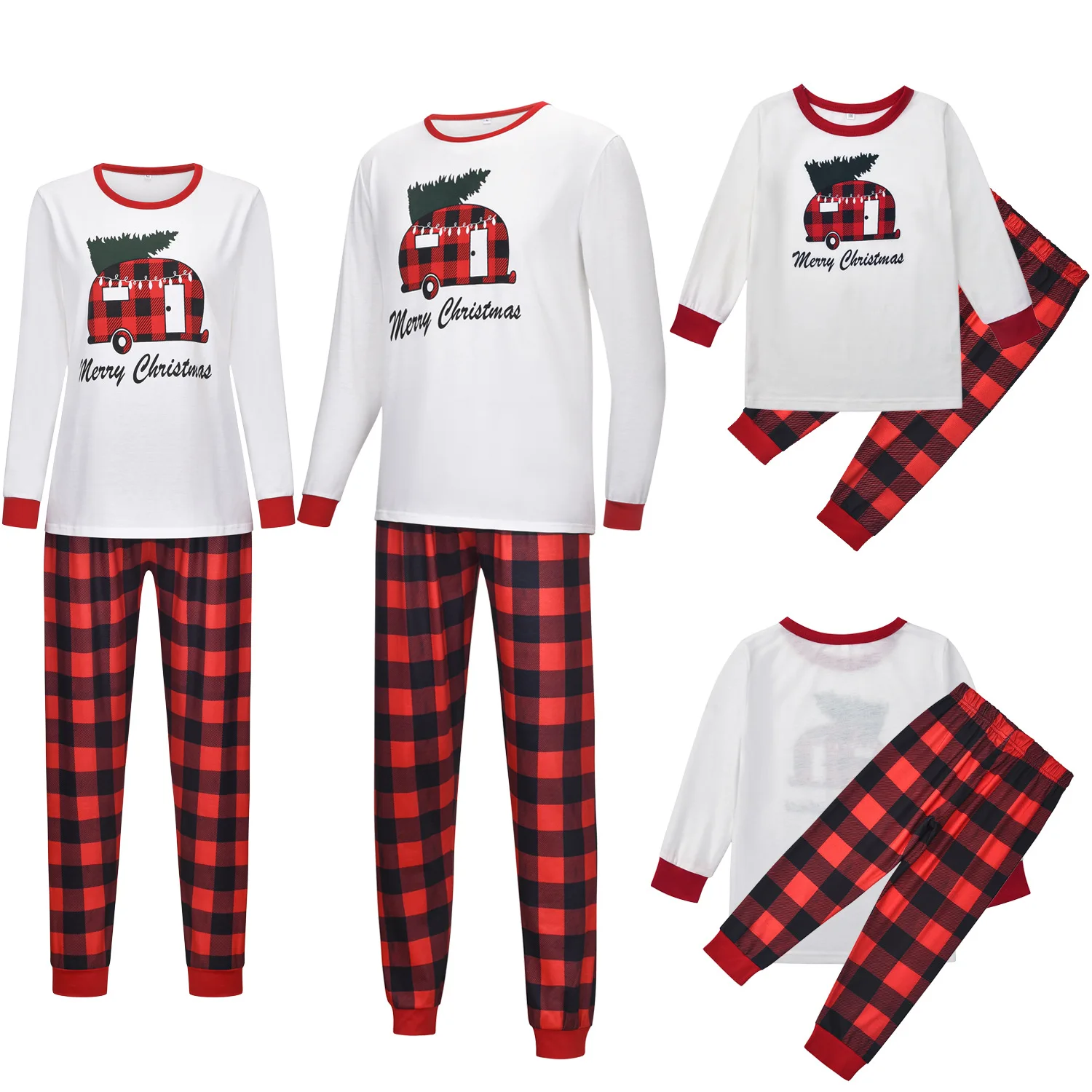 2909 Family Matching Christmas Pajamas Set Mother Daughter Clothing Long Sleeve Cartoon Print 2pcs Nightwear Clothing Outfit