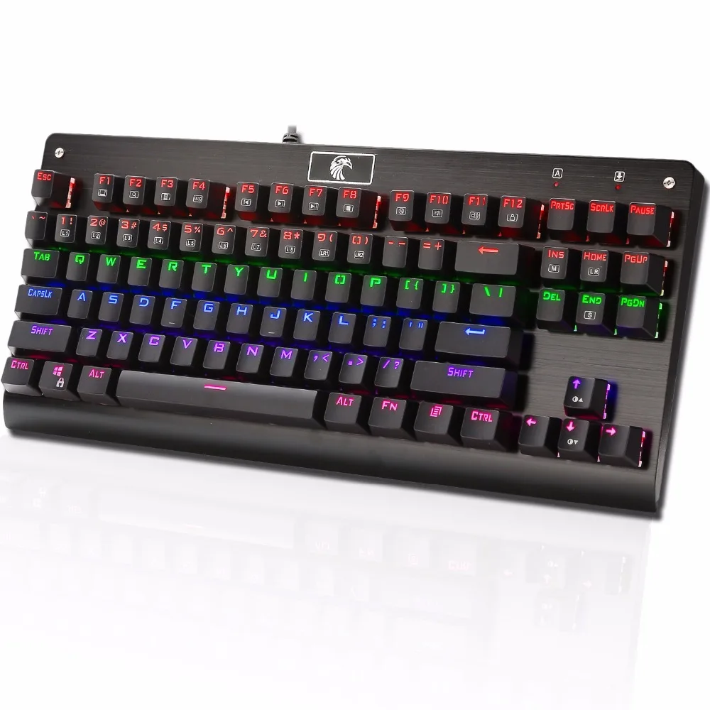  Z-77 RGB 87Key LED Backlit Wired Mechanical Professional Gaming Keyboard 87 Standard