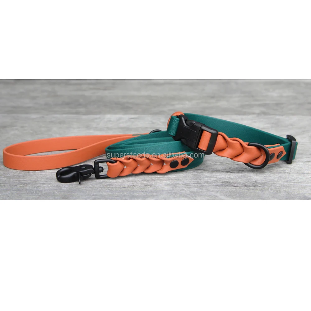 Polyester core coated in a protective polymer PVC Braided adjustable dog collars with side release buckle