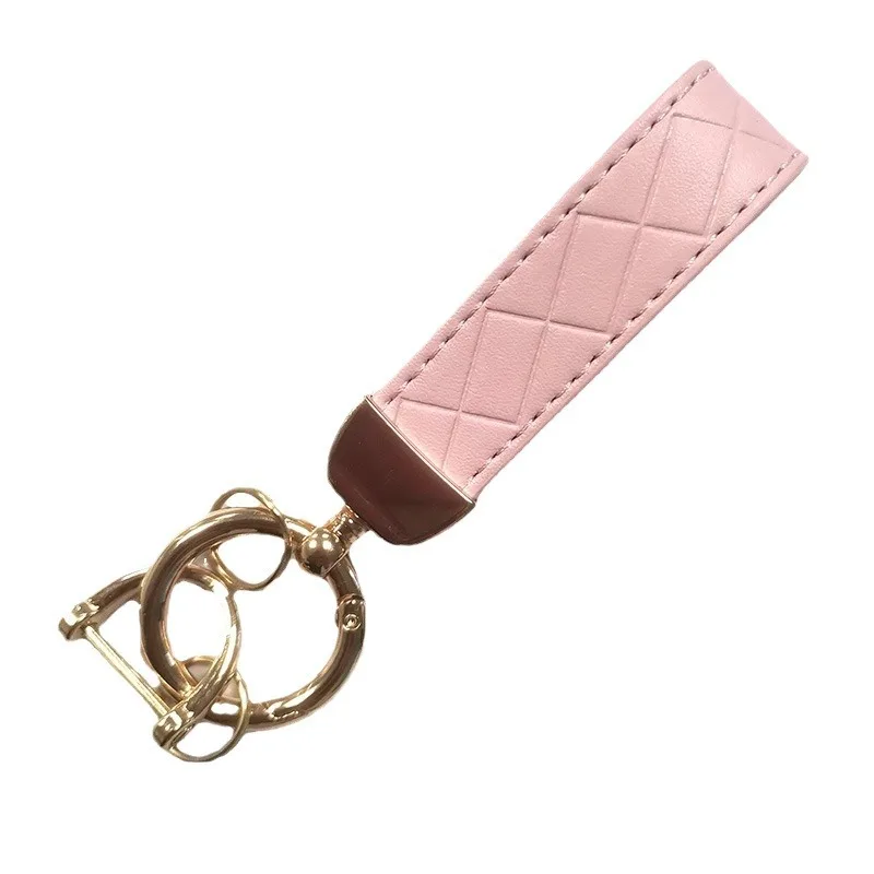 Microfiber Leather Car Keychain Zinc Alloy Keyring Horseshoe Buckle Men Women Bag Handbag Pendant Promotional Gift