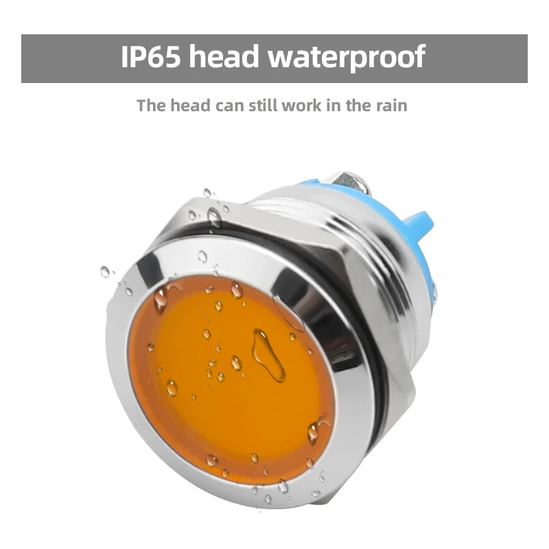 19mm metal LED indicator light waterproof IP65 indicator light for industrial machinery