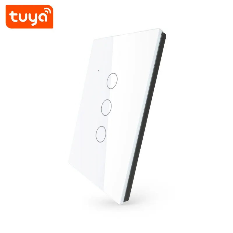 New Arrival Tuya Smart/Smart Life APP Remote Control US Standard 3 Gang WIFI Touch Lights Switch PST-WT-U3