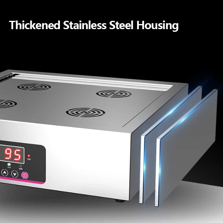 Lecon Restaurant Equipment Electric Steamers Cooker Stainless Steel Food Display Steamer 2/4/6/8 Steaming Holes