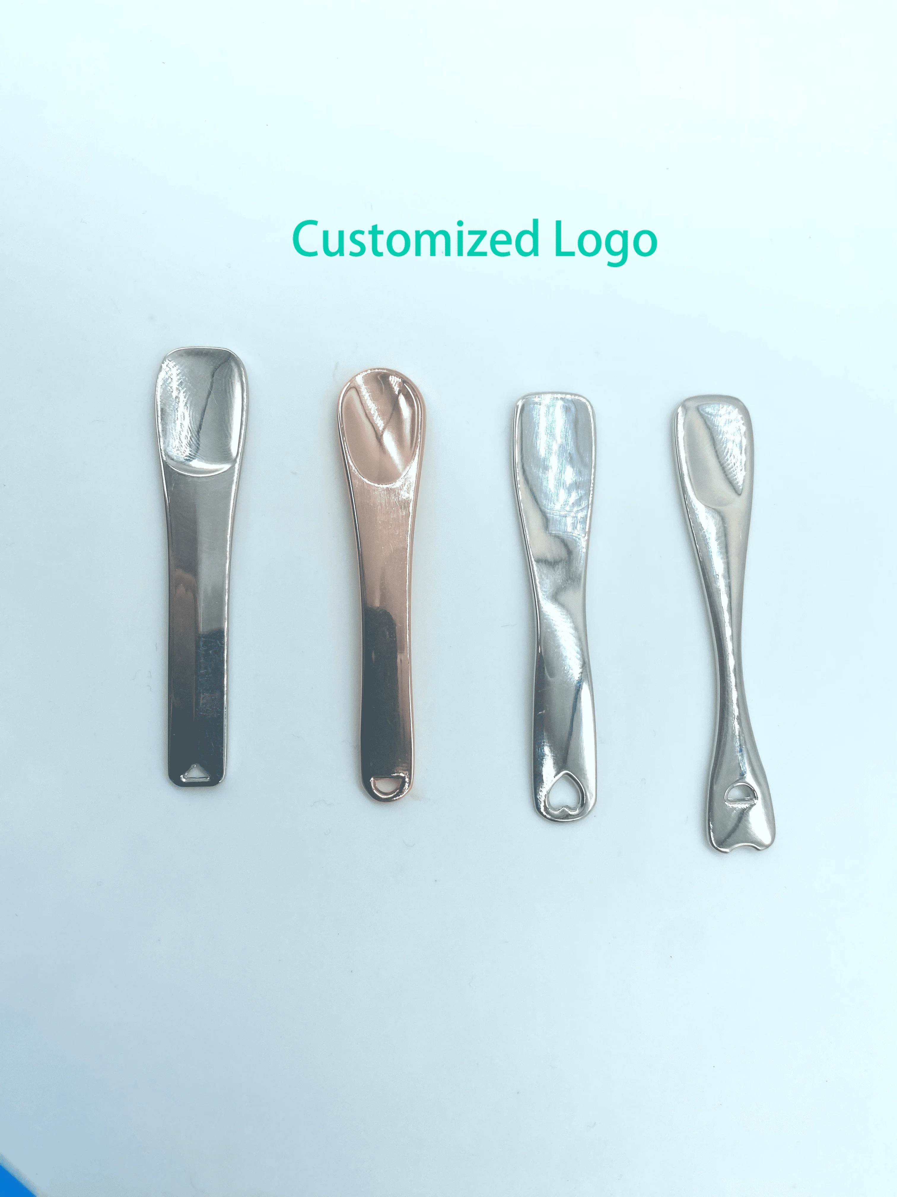 Hot Sales Stainless Steel Skin Facial Mask Body Skincare Gold Mini Makeup Small Spatula Eye Cream Spoon Cosmetic Spatula