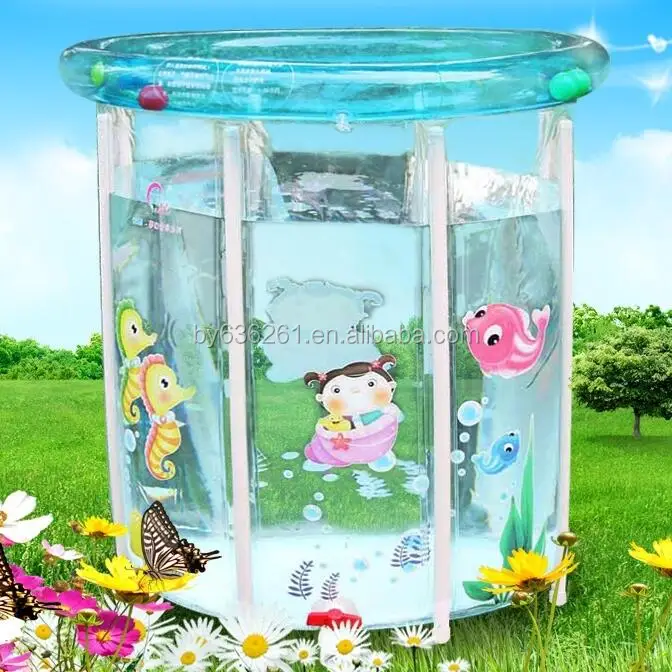 
Plastic Baby Folding Bathtub With High Quality, Transparent Inflatable Baby Folding Bathtub 