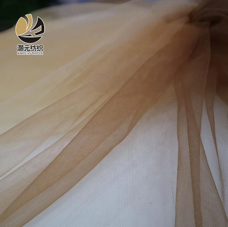 Factory Sell Direct Polyester Champagne Color Gradient Tulle Fabric For Girl Dress