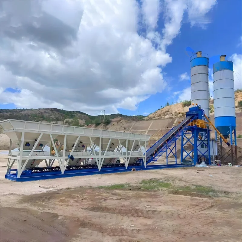 Small Movable Mhzs120  Iso Certified  Engineering Construction Free Foundation Concrete Mixing Station For Sale In Indonesia