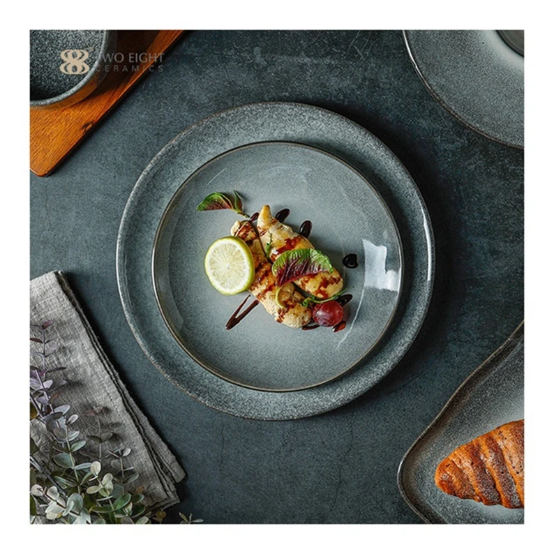 Factory Direct Wholesale Dishwasher Safe Restaurant Chip Resistant Porcelain Dinner Plates Set