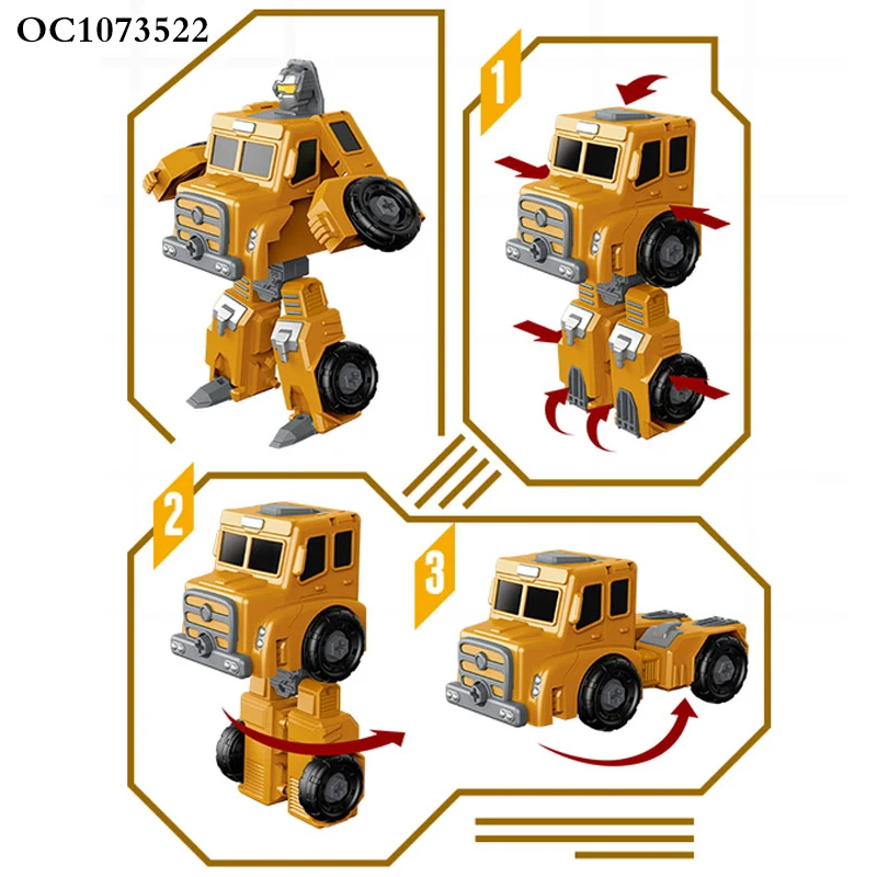 Wholesale DIY assemble truck plastic deformation robot model diy toy for kids