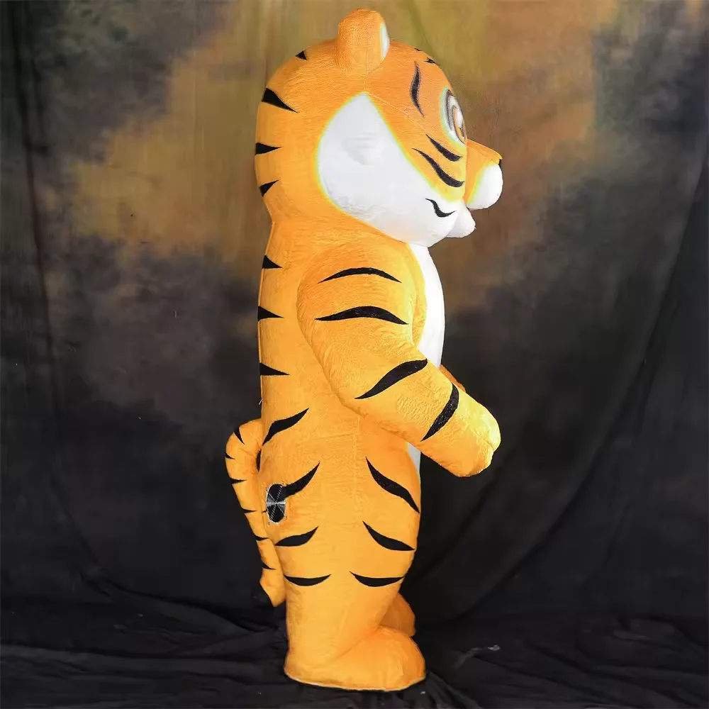 Custom Plush Character Animal Long Fur Tiger Paw Dog Cosplay Party Inflatable Mascot Costume Cartoon Cosplay Suit For Adult