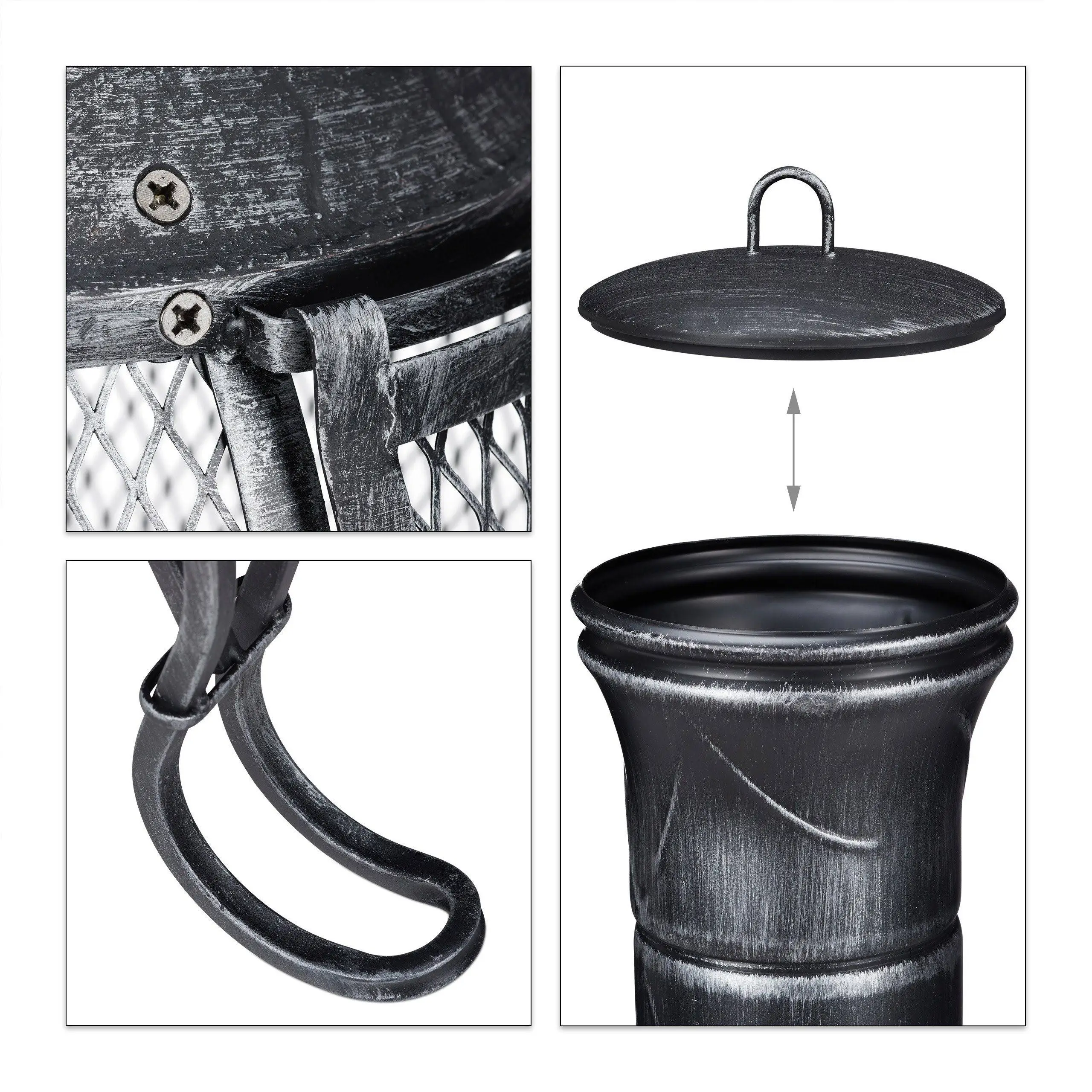 Surprise Price Heater wood burning vertical mini Chiminea portable backyard metal fire pit for Outdoor