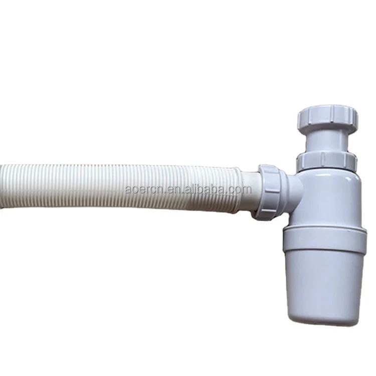 Bathroom Sink Shower Waste Pipe Drainage Plastic Basin Hose Stainless Steel Sink Pipe Bath Waste Sink Fitting Bottle Trap