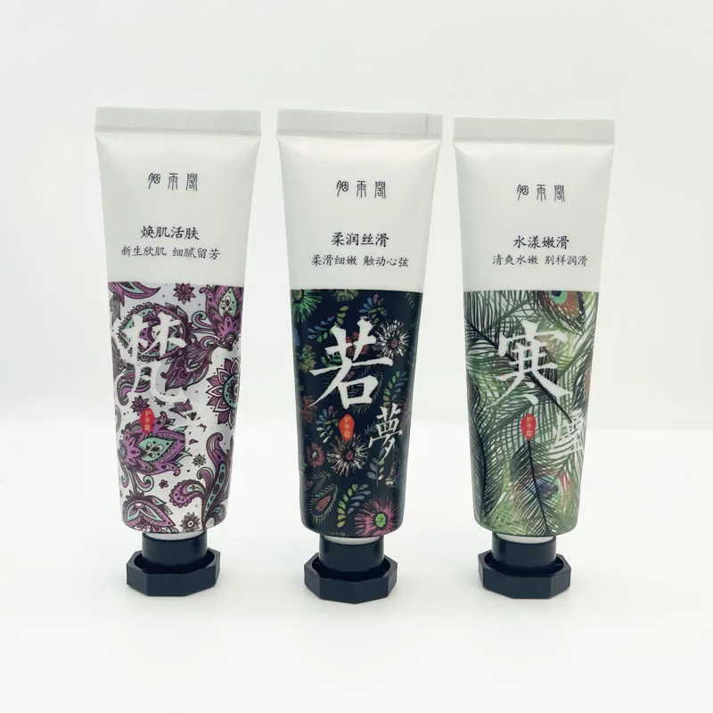 Customized fashion top screw cap octagonal cover hand cream soft tube