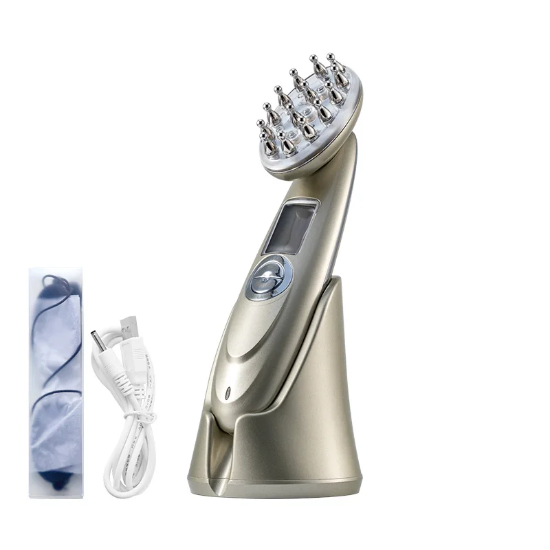 Инфракрасная Лазерная Массажная расческа для роста волос, устройство против выпадения волос, устройство для лечения красного света, EMS вибрационный массаж, электрическая щетка для ухода за волосами