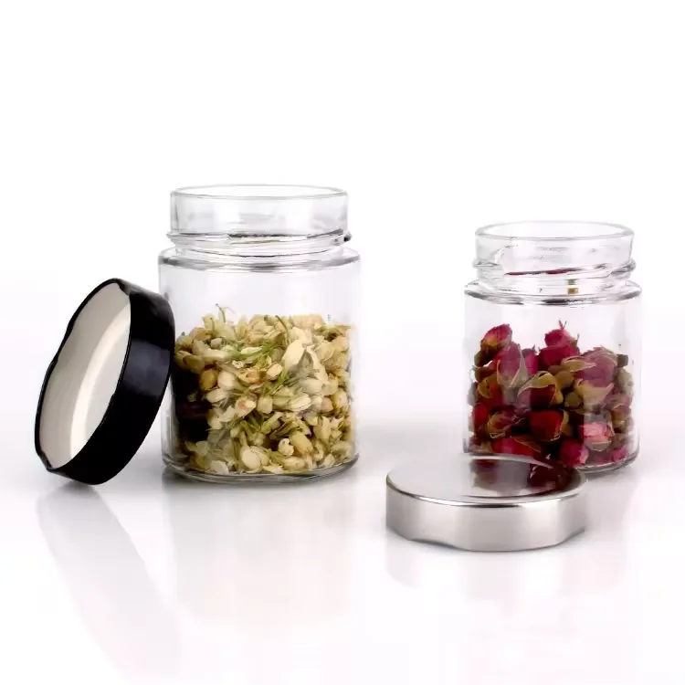 120ml 220ml 330ml 400ml 580ml wide mouth straight sided glass storage jar for spice honey jam with airtight lid