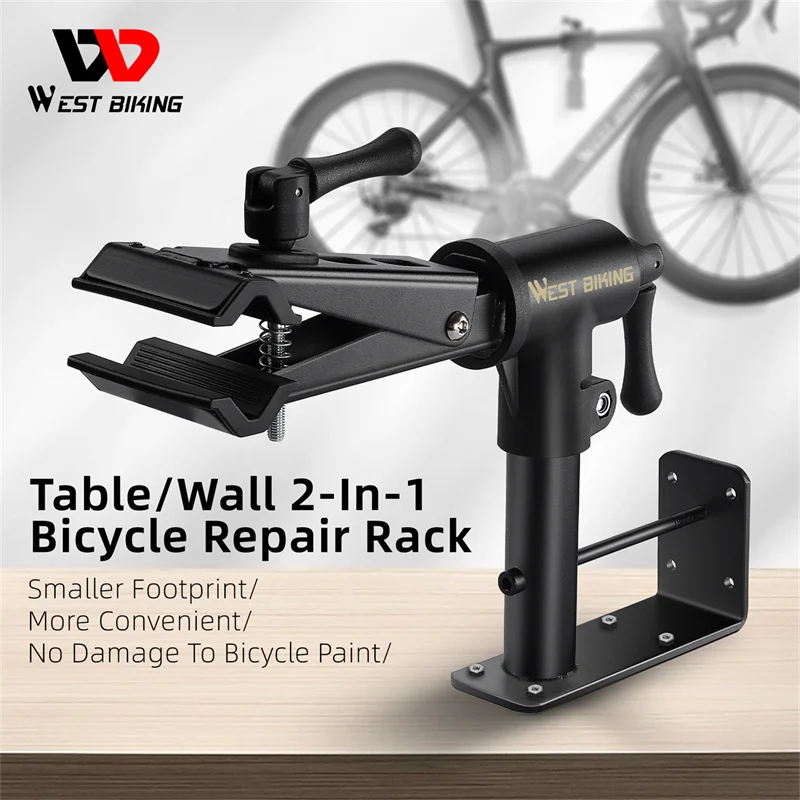 WEST BIKING Wholesale Bike Table/Wall 2-in-1 Pylons Road Mountain Bike Wall Hooks Adjustable Traile Bicycle Repair Rack