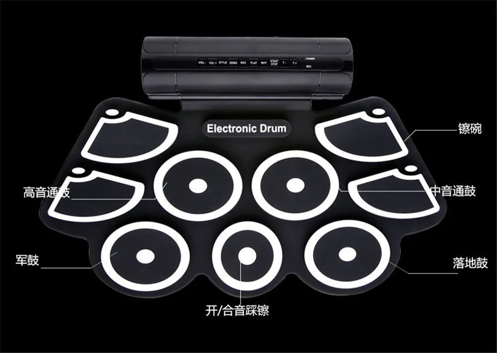 
wholesales Hot Sale Percussion instrument MD-760 thickened silica gel hand roll set drum set USB electronic drum 