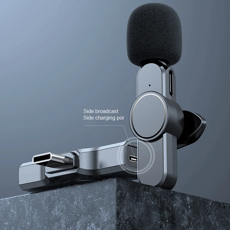 Беспроводной петличный микрофон, портативный мини-микрофон для записи аудио и видео, для iPhone, Android, прямых трансляций, игровых телефонов