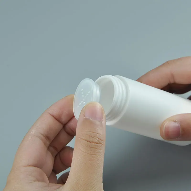 60g 60ml empty White black screw cap Loose Powder bottle Gardenia HDPE powder Plastic bottle