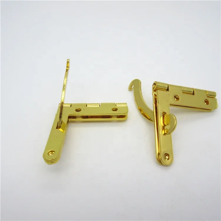 Factory supply high quality 90 /105 degree shiny gold quadrant hinge for wooden boxes
