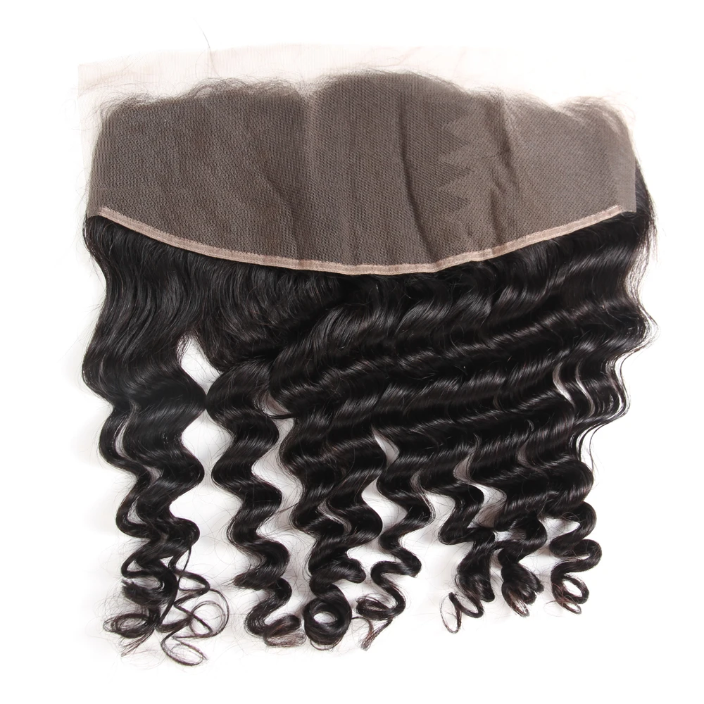 Single Donor Wholesale Cheap Price Raw Virgin Indian Hair Loose Deep Wave Skin Thin Frontal